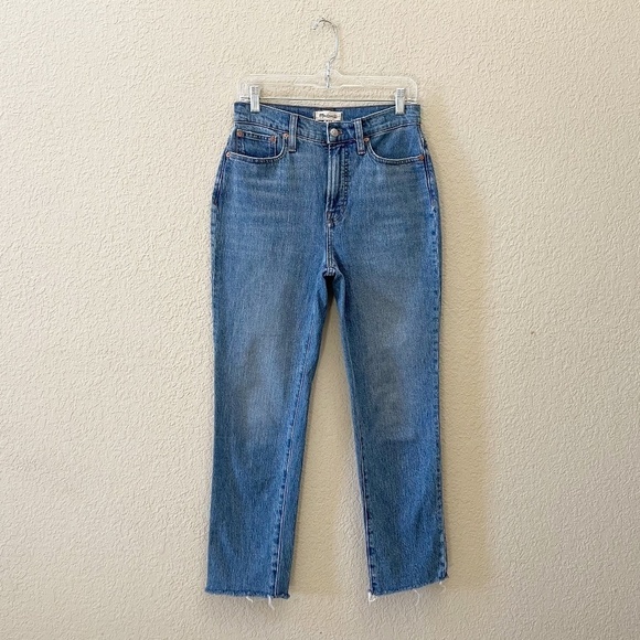 Madewell Perfect Vintage Jeans Raw Hem High Rise Classic Casual Preppy Denim 26 - Picture 4 of 13